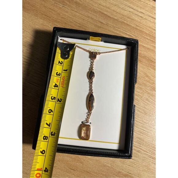 Color Street NIB Dangle Pendant Necklace in Rose Gold Plated - Picture 4 of 5